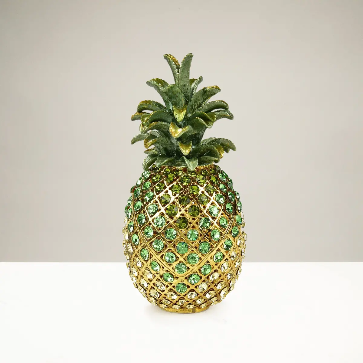 Pineapple Figurine Keepsake Box Made With Crystals 1