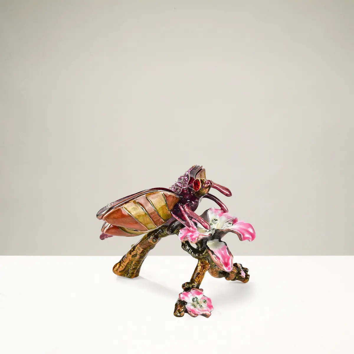 Pink & Purple Dragonfly Crystal Figurine Keepsake Box 1
