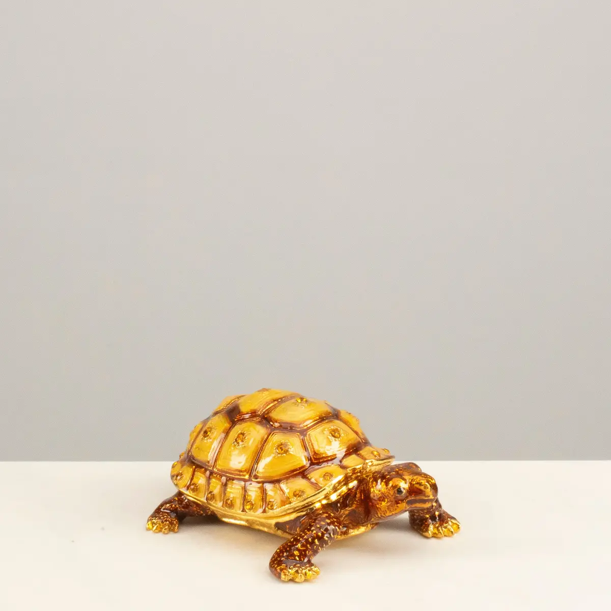 Tortoise Figurine Keepsake Box Made With Crystals 1