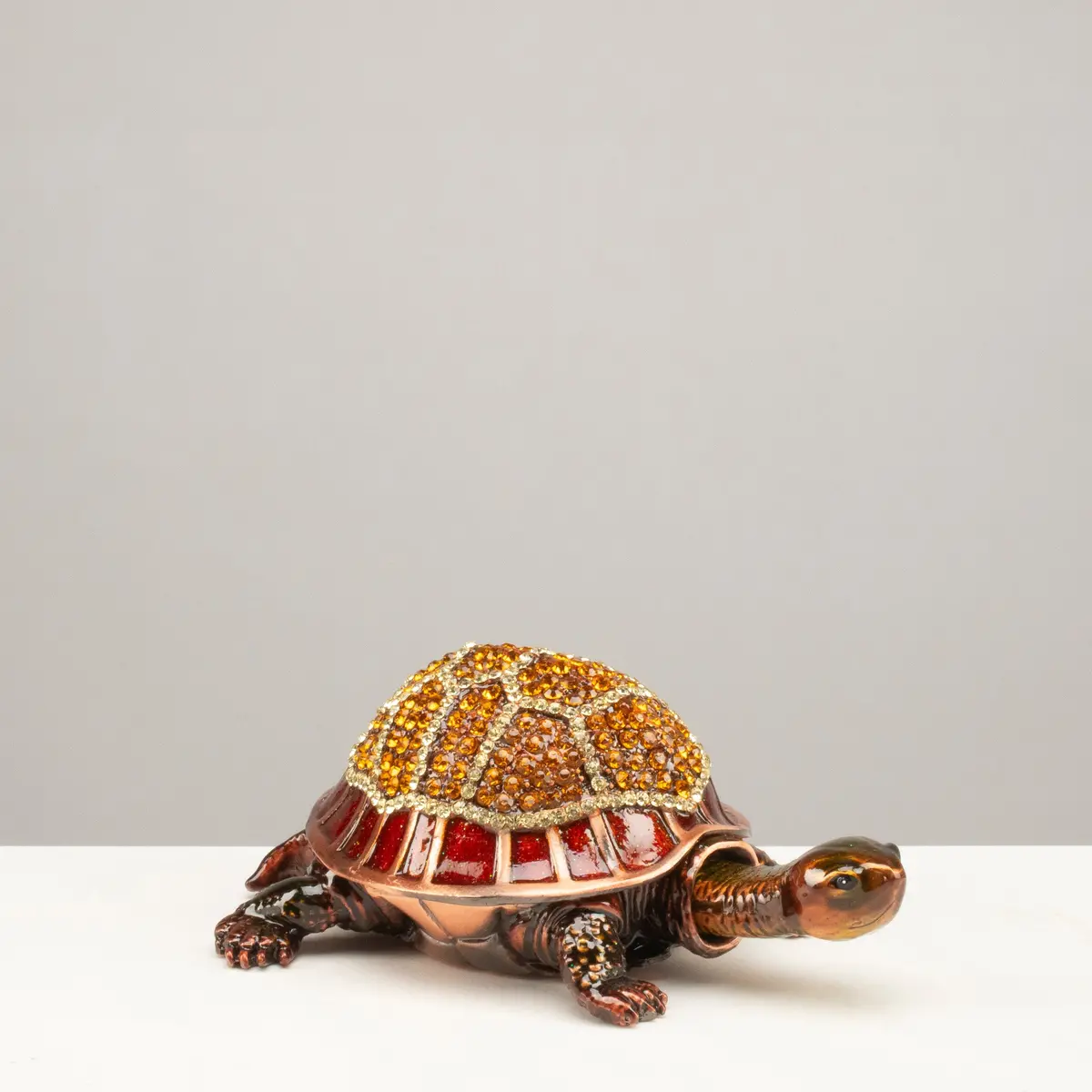 Tortoise Figurine Keepsake Box Made With Crystals 1
