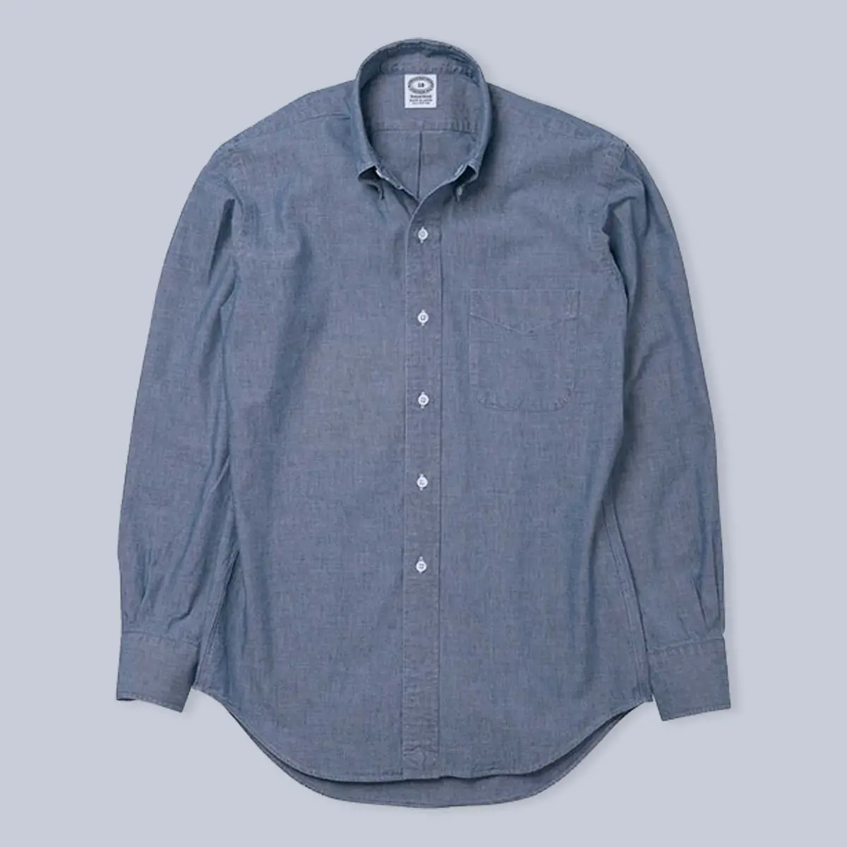 Blue Chambray Button Down Shirt 1