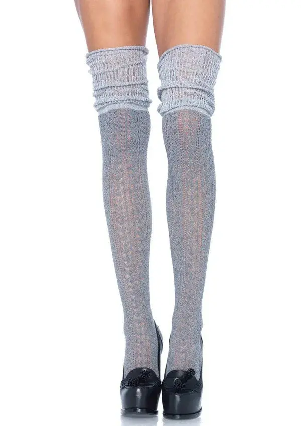 Serena Pointelle Knee Scrunch Socks 1