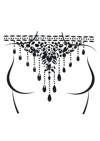 Masquerade Choker Rhinestone Stick-On Jewels 1