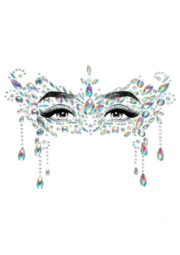 Masquerade Mask Rhinestone Stick-On Jewels 1