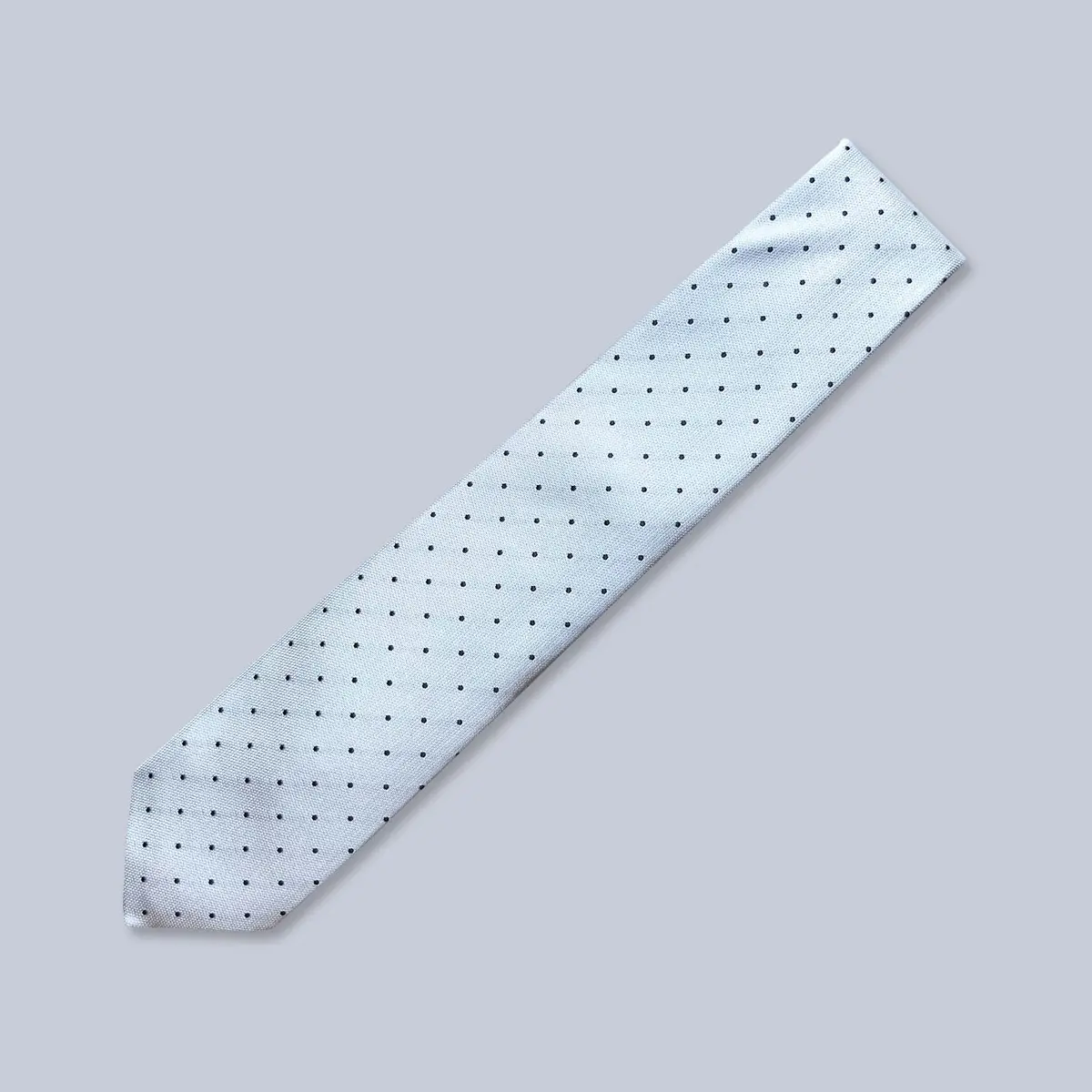Light Blue Navy Polka Dot Silk Tie 1