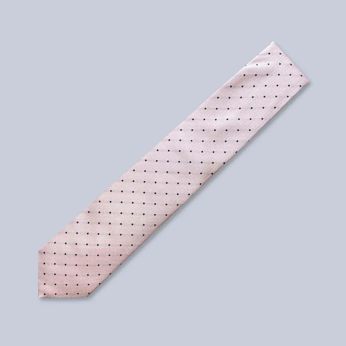 Pink Navy Polka Dot Silk Tie 1