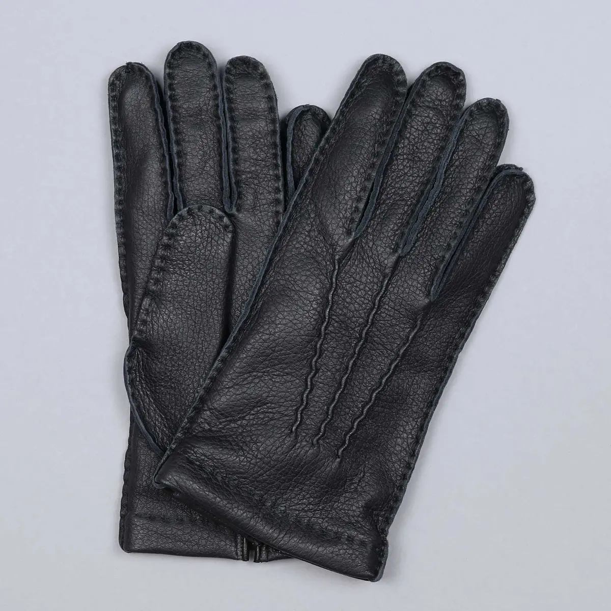 Black Deer Skin Cashmere Lined Gloves 1