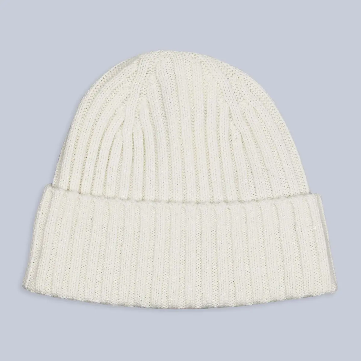 Cream Ribbed Cashmere Beanie 1