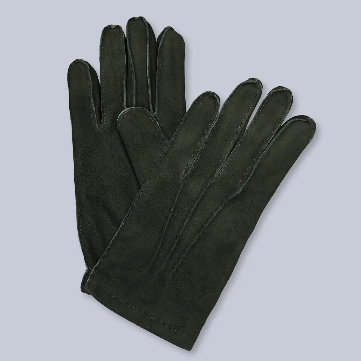 Green Suede Cashmere Lined Gloves 1