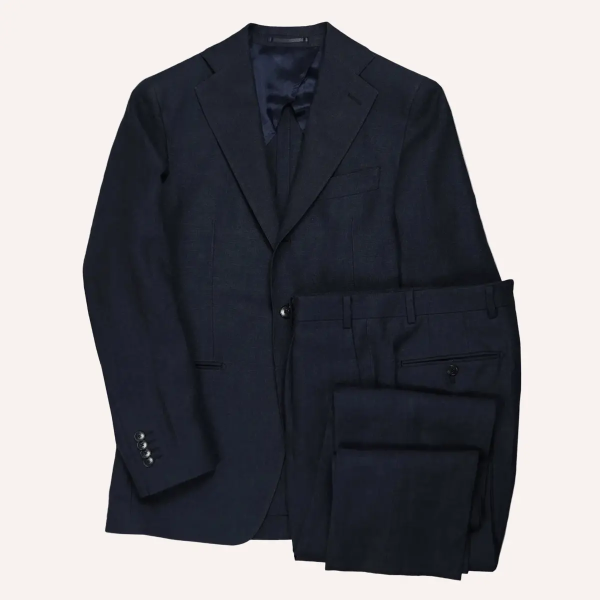 Navy Linen Suit 1