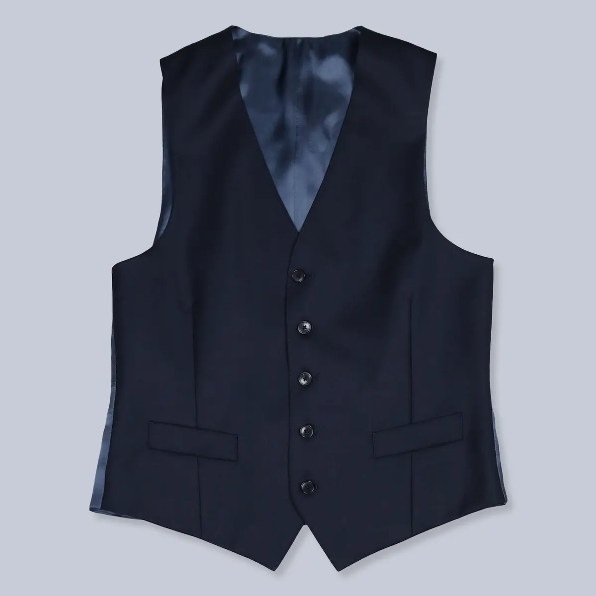 Navy Wool Suit Waistcoat 1