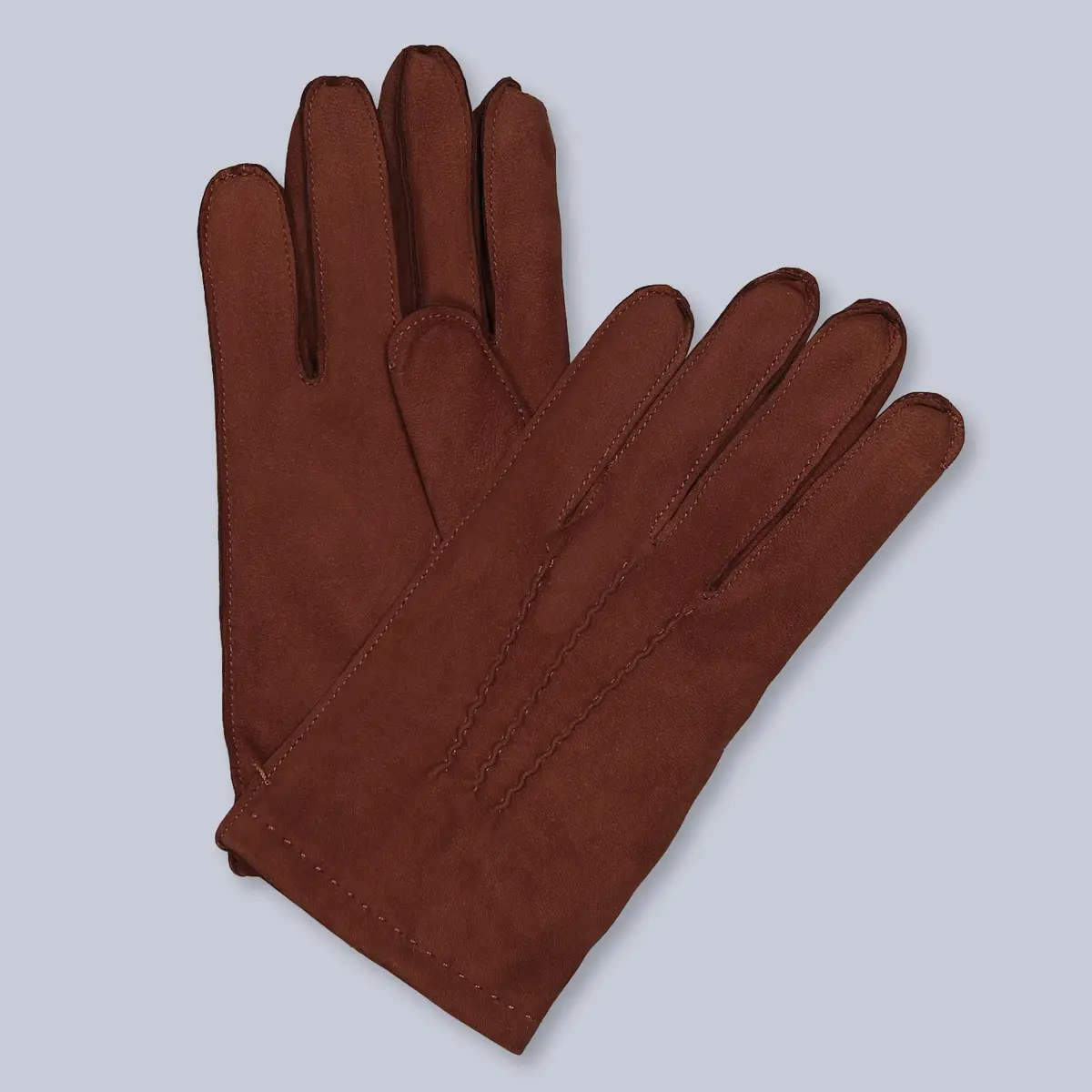Nougat Brown Suede Cashmere Lined Gloves 1