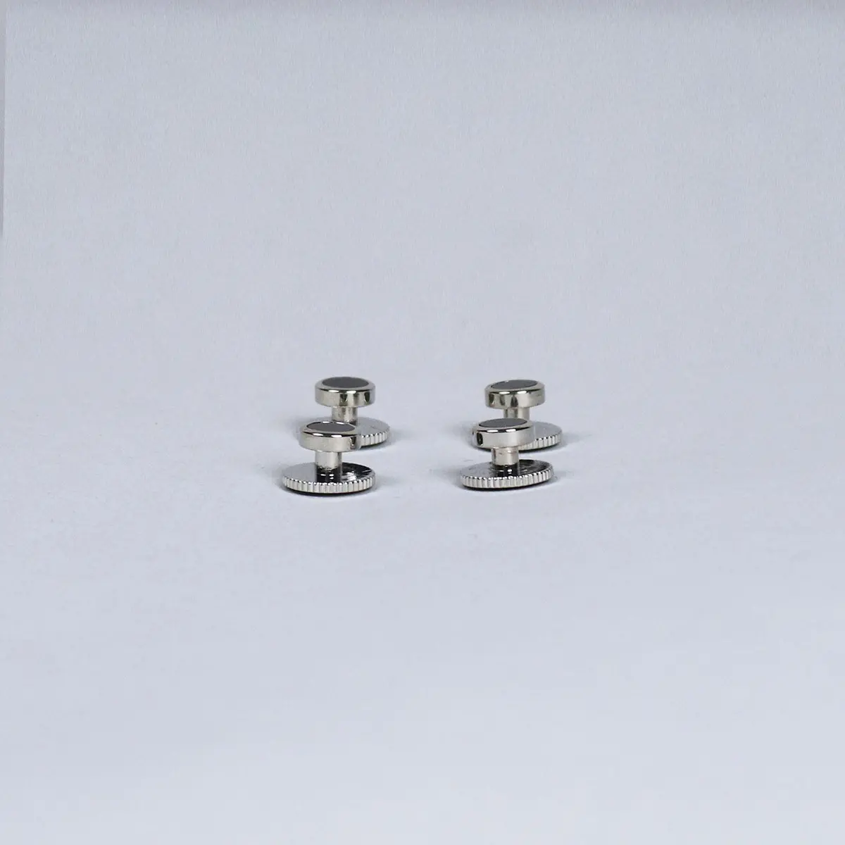 Silver Plated Onyx Shirt Studs 1