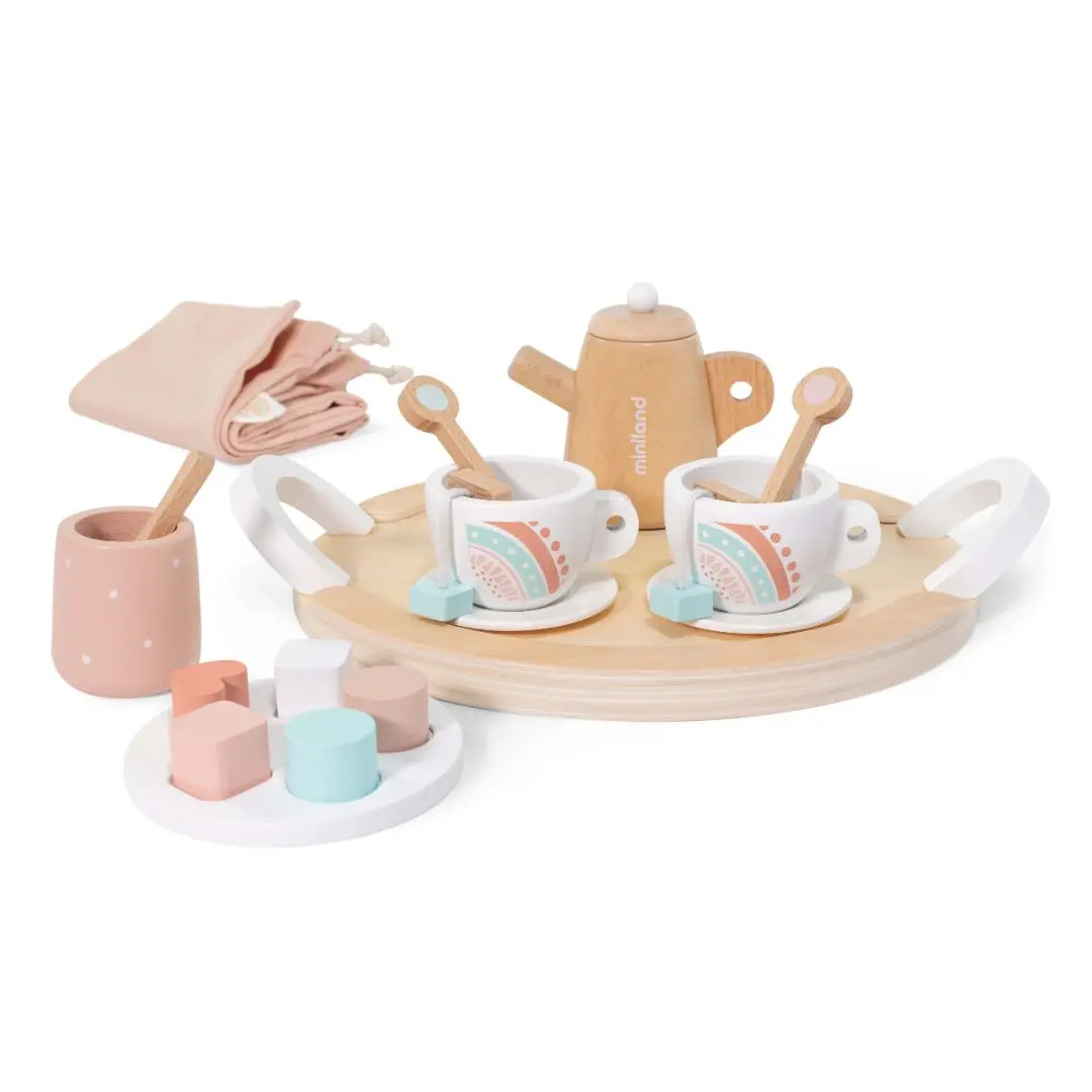 Doll-Sized Wooden Tea Set 1