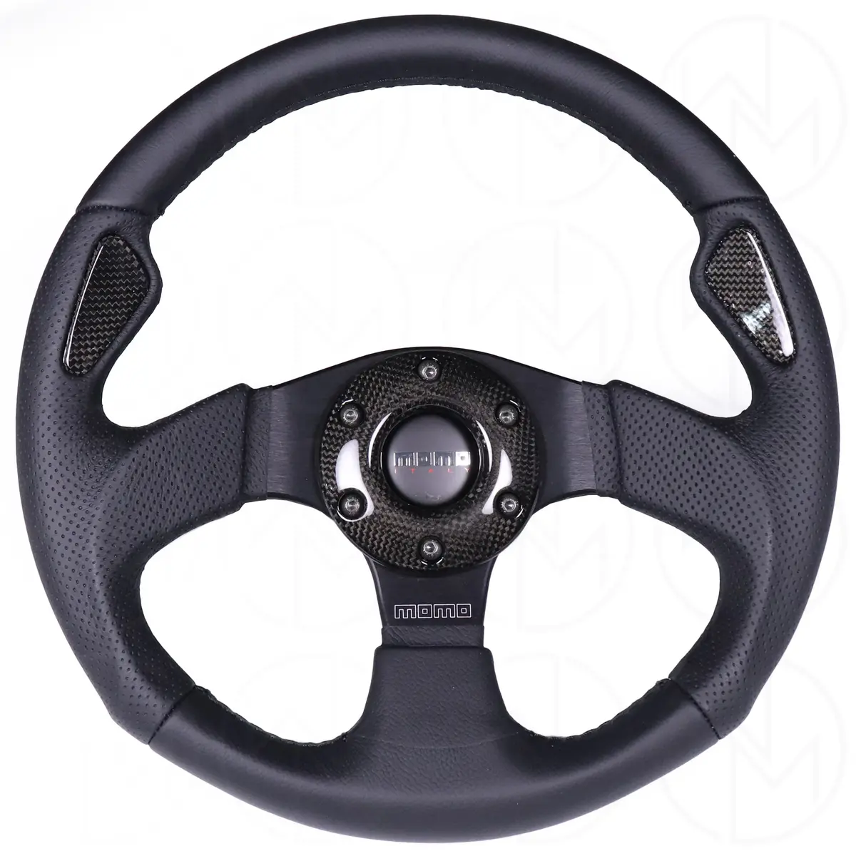 Momo Jet Steering Wheel - 350Mm Leather Combo W/Black Stitch 1