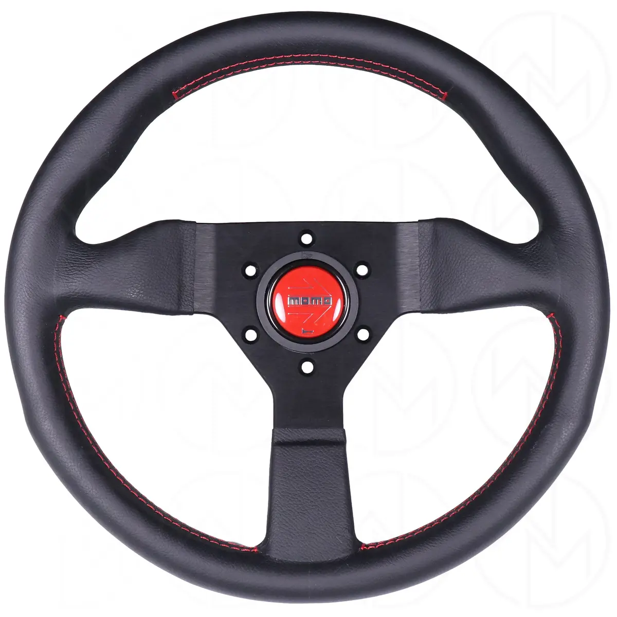 Momo Monte Carlo Steering Wheel - 350Mm Leather W/Red Stitch 1