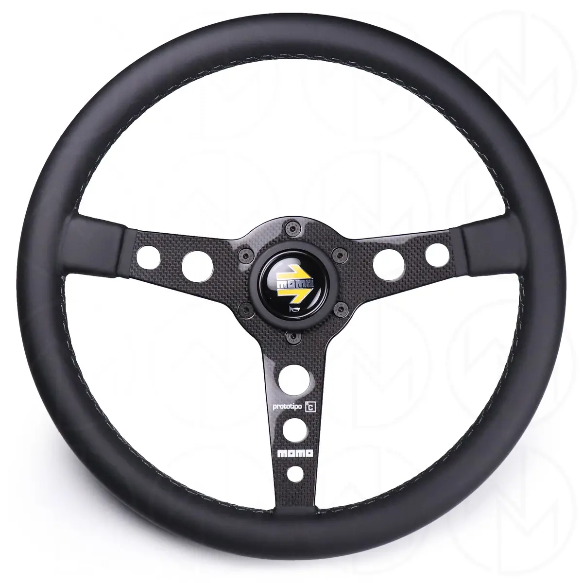 Momo Prototipo 6C Steering Wheel - 350Mm Leather W/Carbon Fiber Spokes 1
