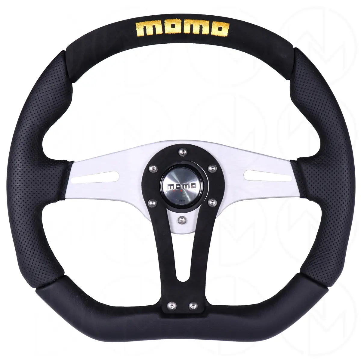 Momo Trek Steering Wheel - 350Mm Leather Combo W/Embroidery 1