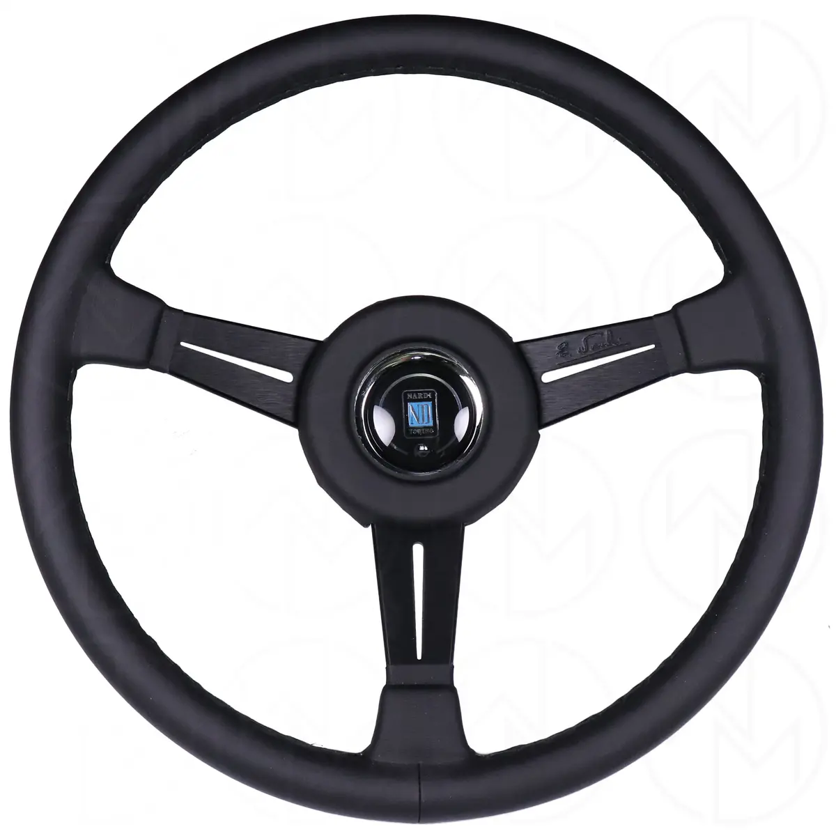Nardi Classic Steering Wheel - 365Mm Leather W/Black Spoke & Leather Ring And Black Stitch 1