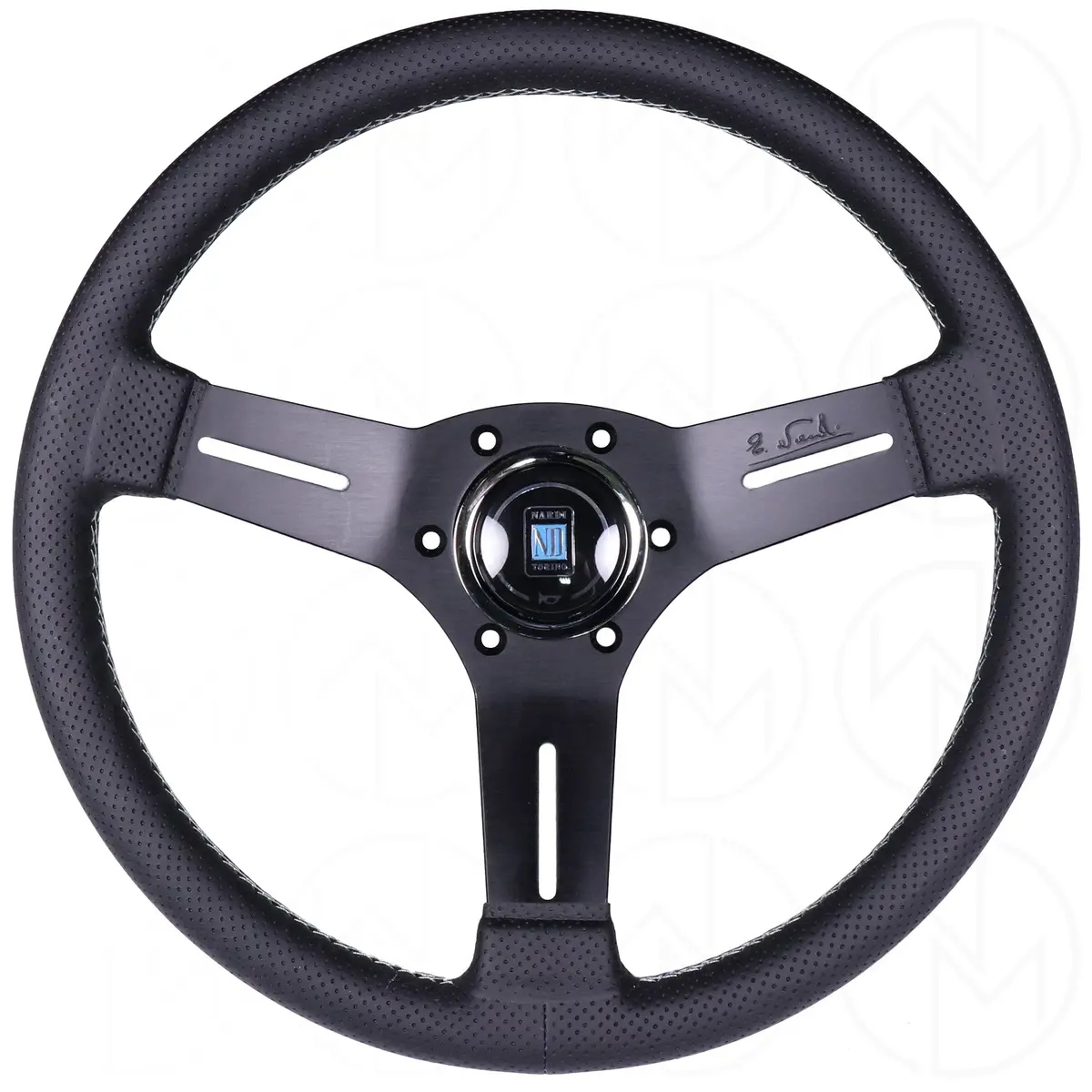 Nardi Competition Steering Wheel - 330Mm Perforated Leather W/Grey Stitch 1