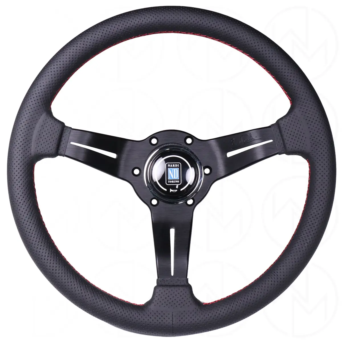 Nardi Sport Rally Deep Corn Steering Wheel - 330Mm Perforated Leather W/Red Stitch 1