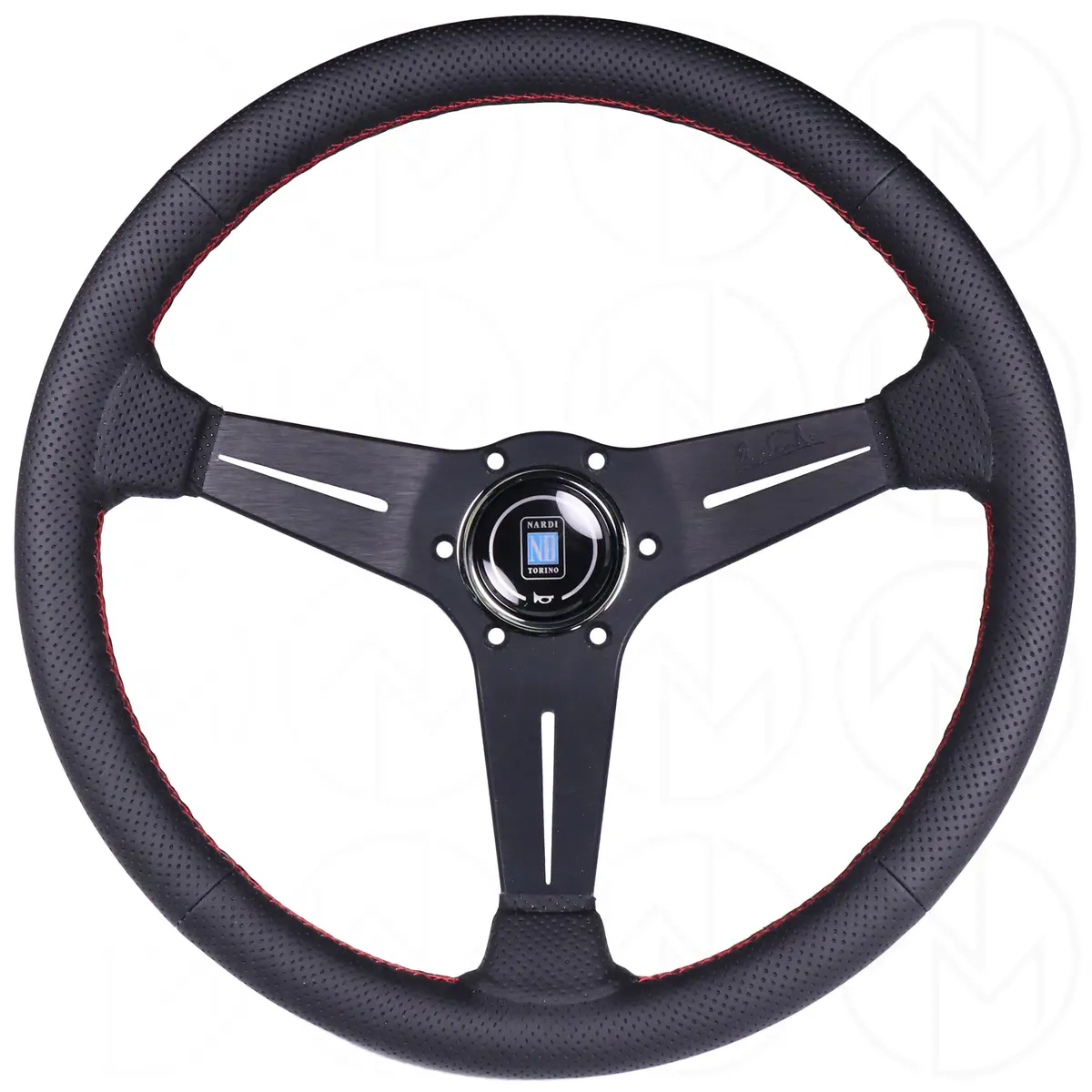 Nardi Sport Rally Deep Corn Steering Wheel - 350Mm Perforated Leather W/Red Stitch 1