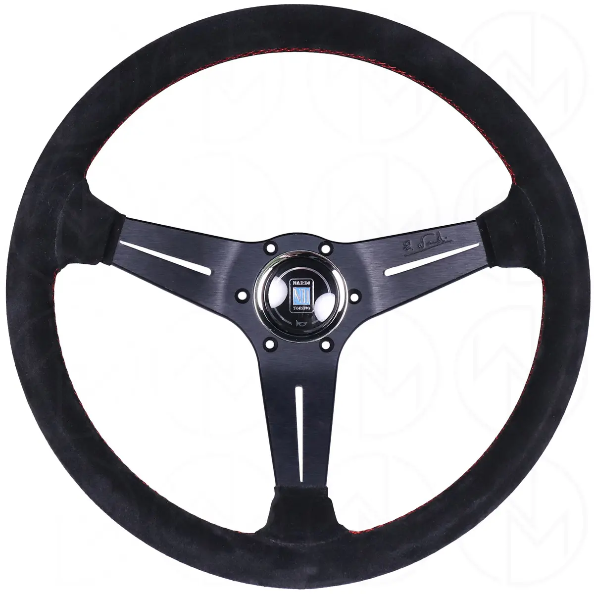 Nardi Sport Rally Deep Corn Steering Wheel - 350Mm Suede W/Red Stitch 1