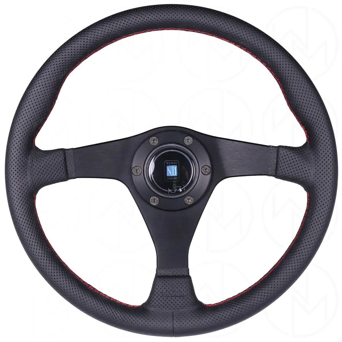 Nardi Gara Steering Wheel - 350Mm Perforated Leather W/Red Stitch 1