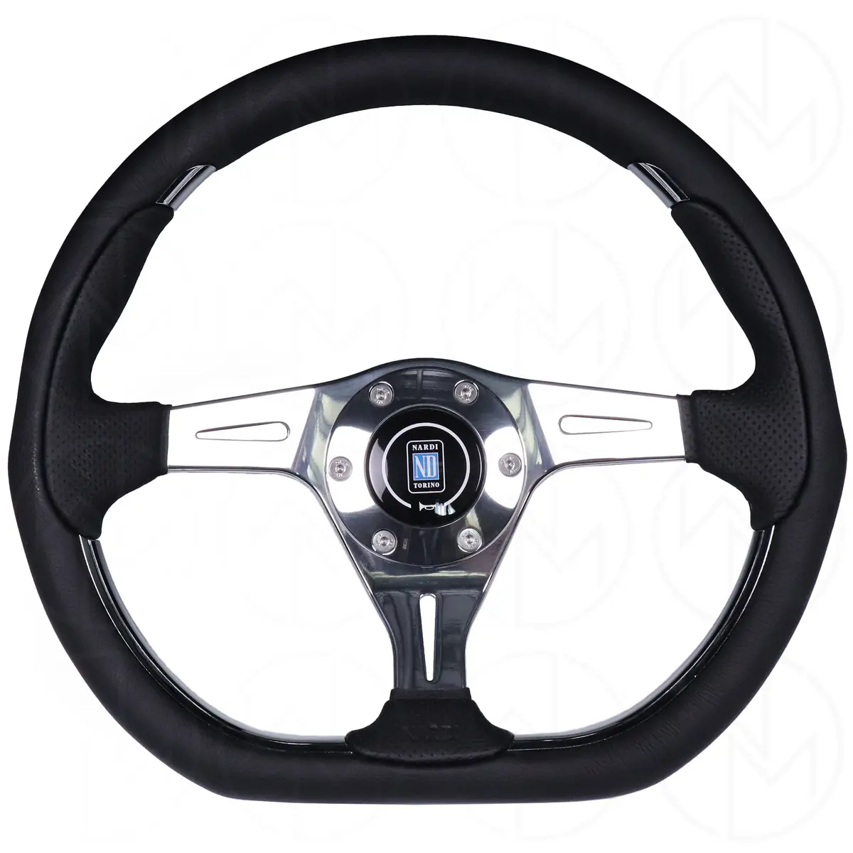 Nardi Kallista Metal Steering Wheel - 350Mm Combo Leather W/Polished Spokes 1