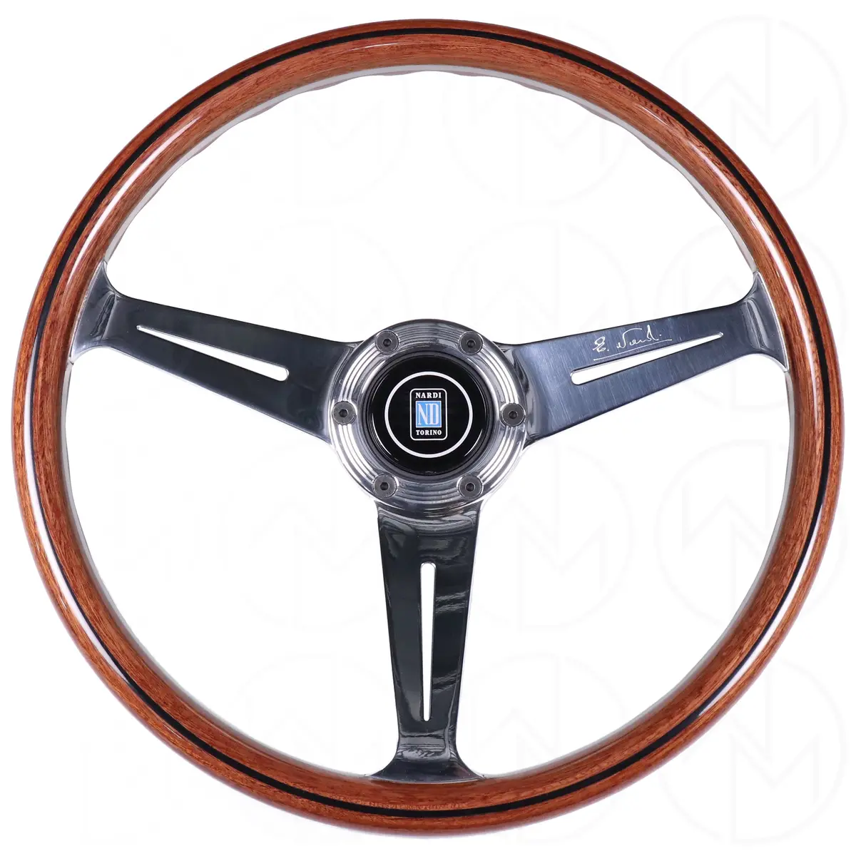 Nardi Classic Wood Steering Wheel - 360Mm Polished Spokes W/ Ring Screws 1