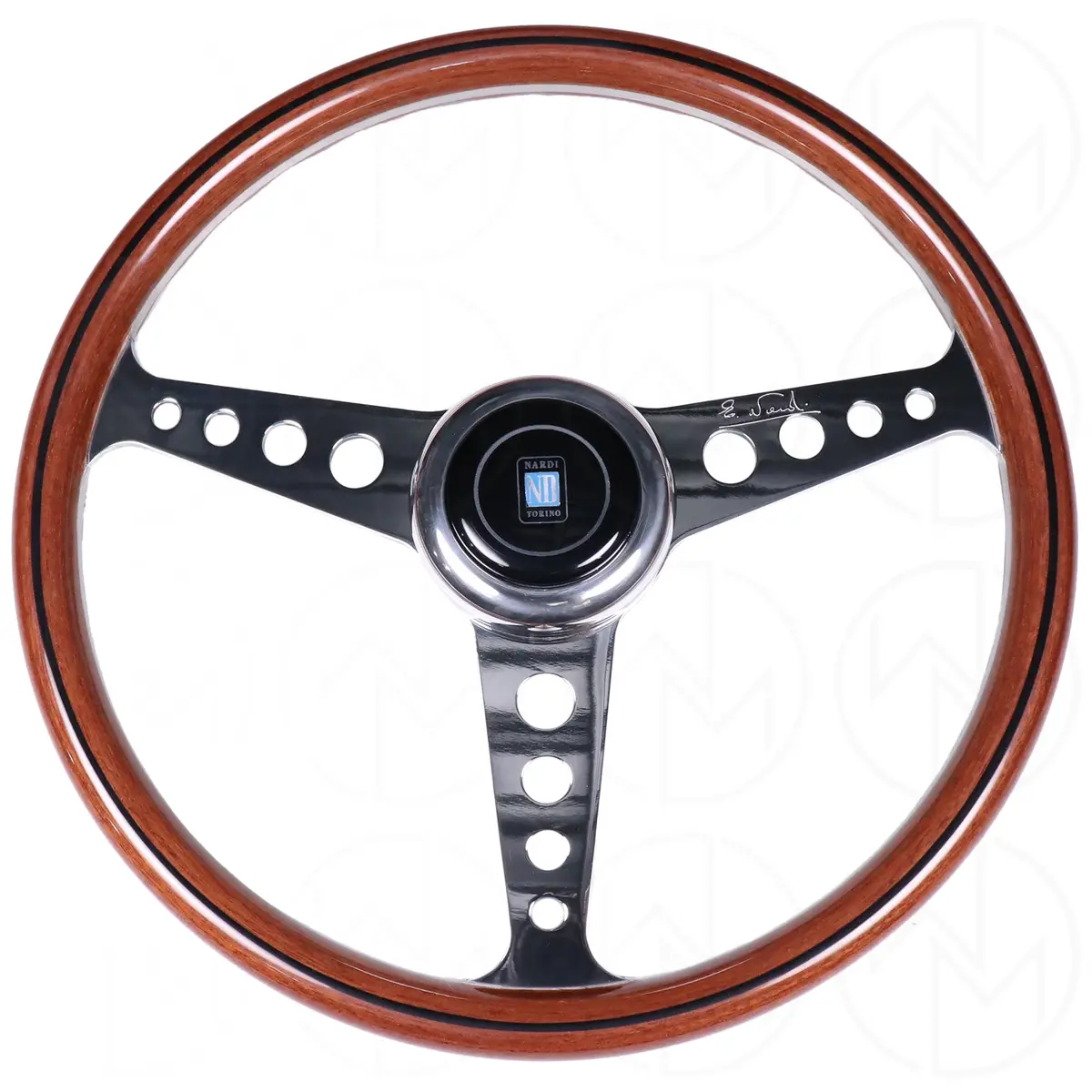 Nardi Classic Anni '60 Wood Steering Wheel - 360Mm Polished Spokes W/Round Holes 1