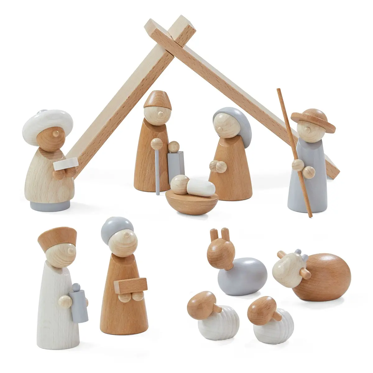 Natural Wood Nativity Set 1
