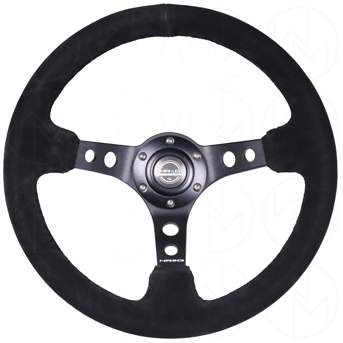 Nrg Sports Steering Wheel - 350Mm Suede W/Spoke Holes & Black Stitch 1