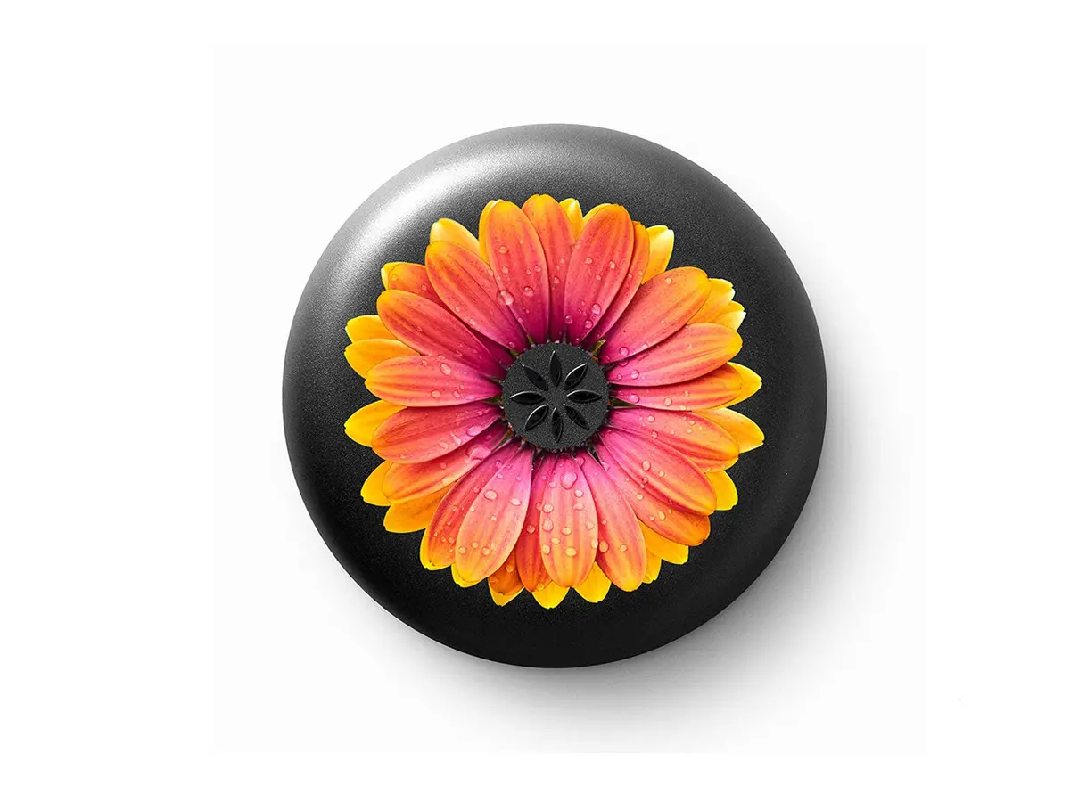 Invisalign™ Aligner Case Orange Textured Daisy 1