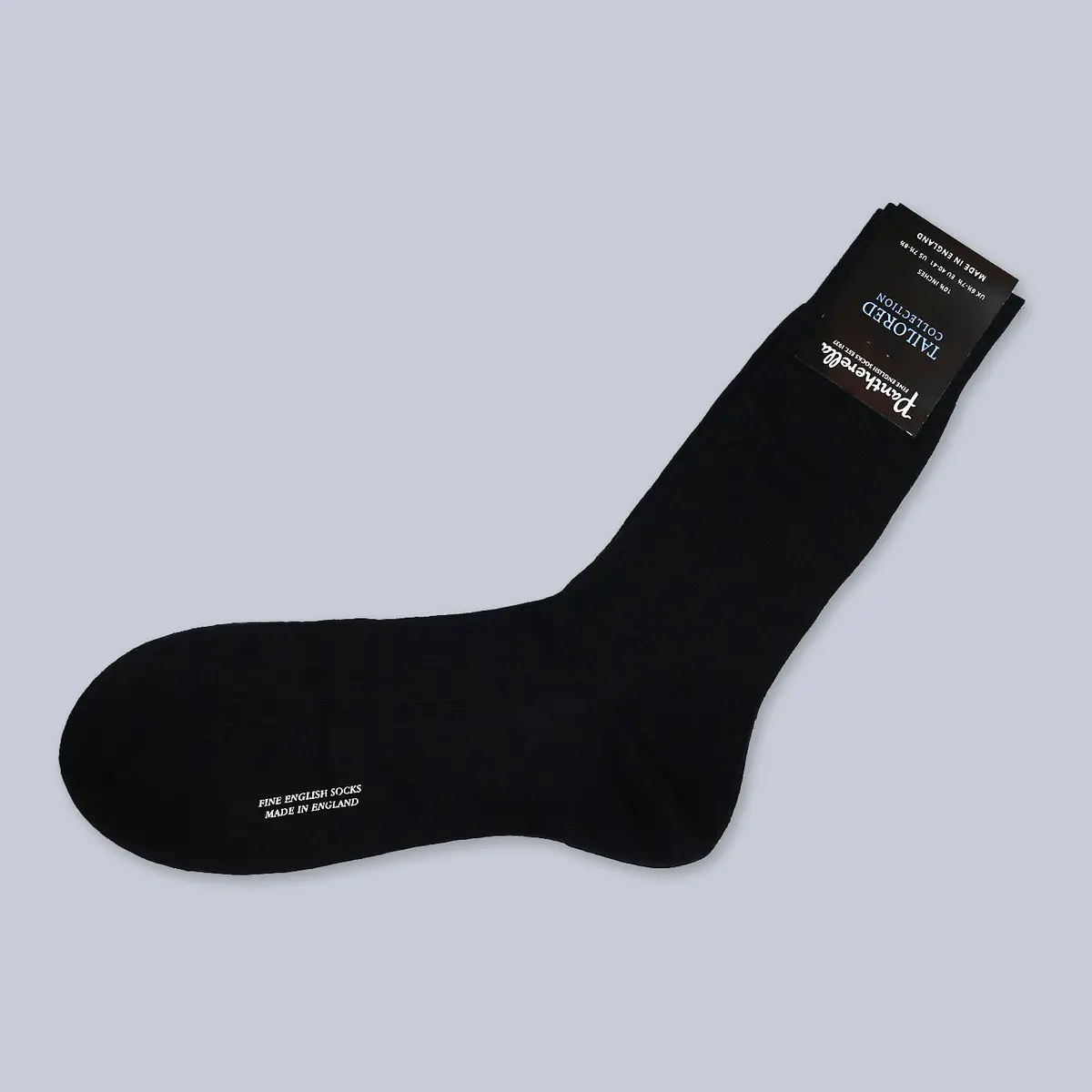 Black Ribbed Merino Wool Ankle Length Socks 1