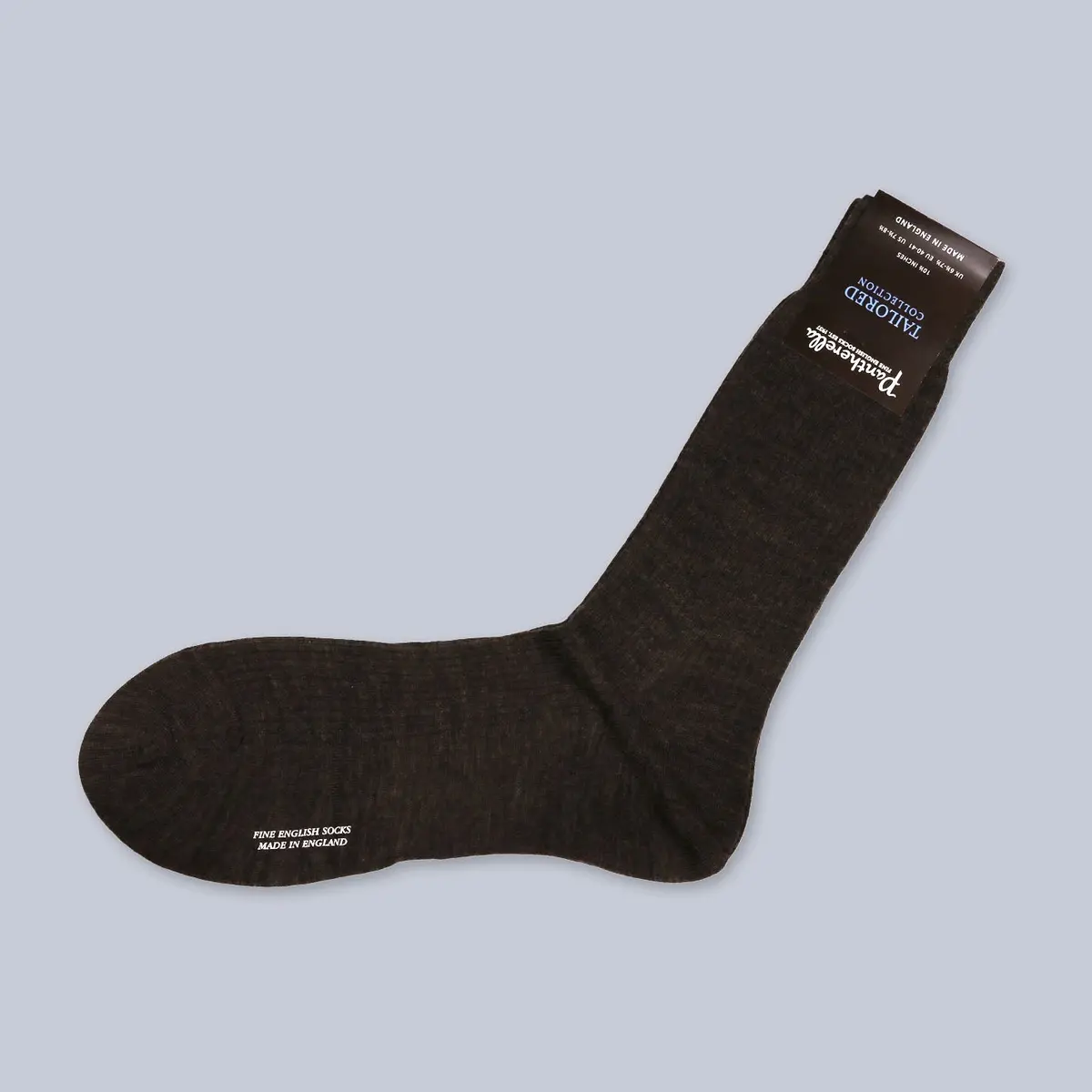 Brown Ribbed Merino Wool Ankle Length Socks 1