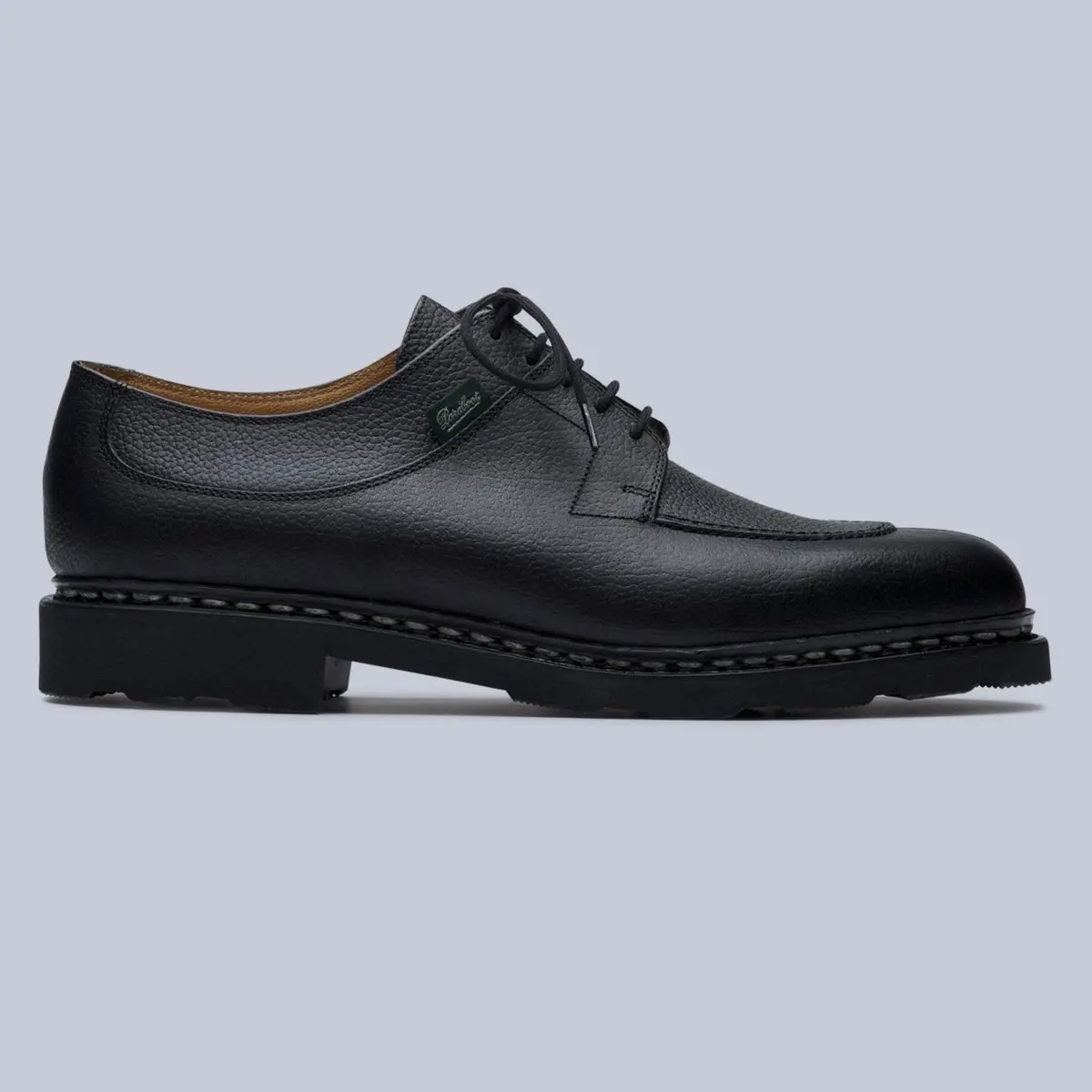 Black Grain Leather Avignon Split Toe Derby Shoes 1