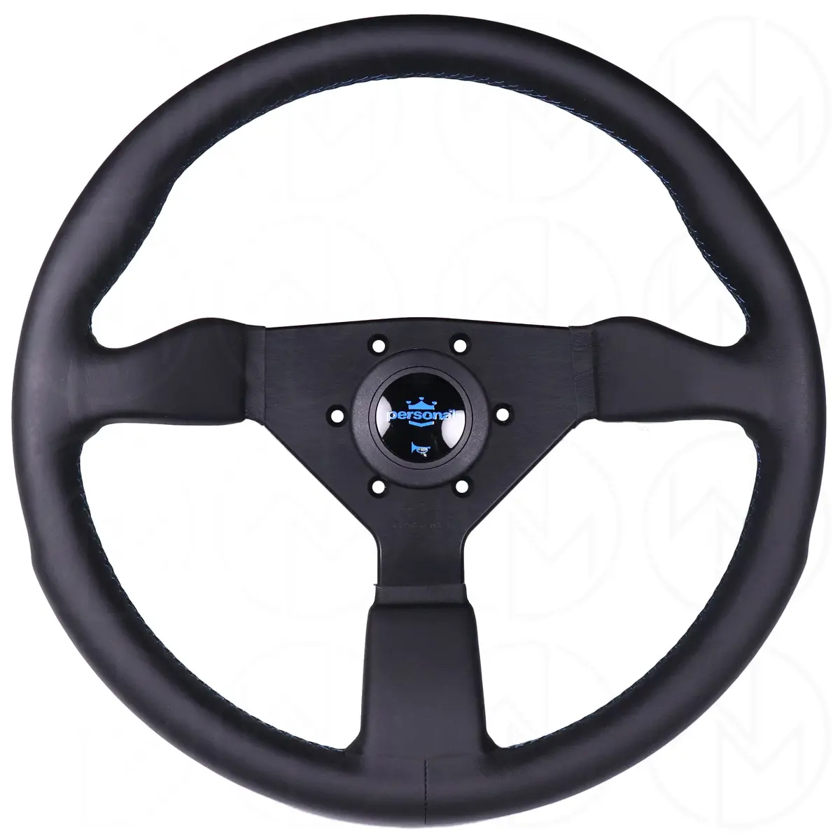 Personal Grinta Steering Wheel - 350Mm Leather W/Blue Stitch 1