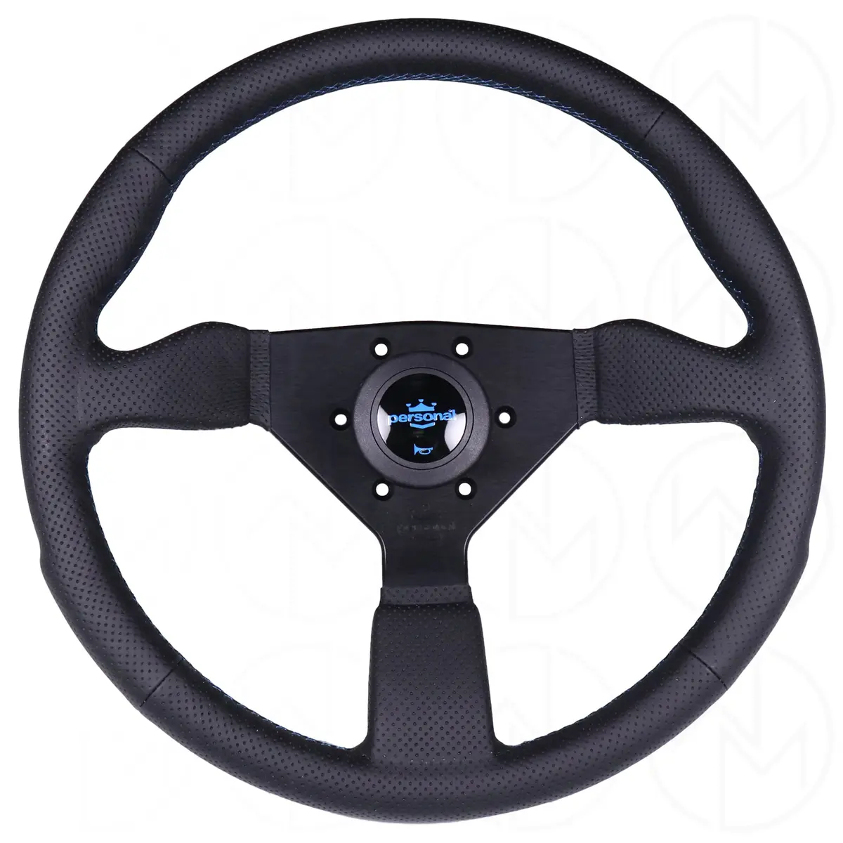 Personal Grinta Steering Wheel - 330Mm Perforated Leather W/Blue Stitch 1