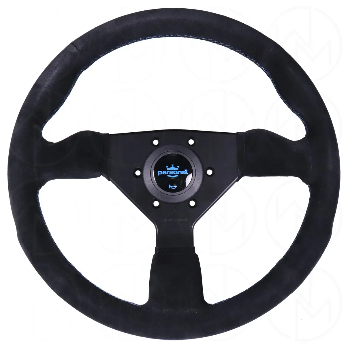 Personal Grinta Steering Wheel - 350Mm Suede W/Blue Stitch 1