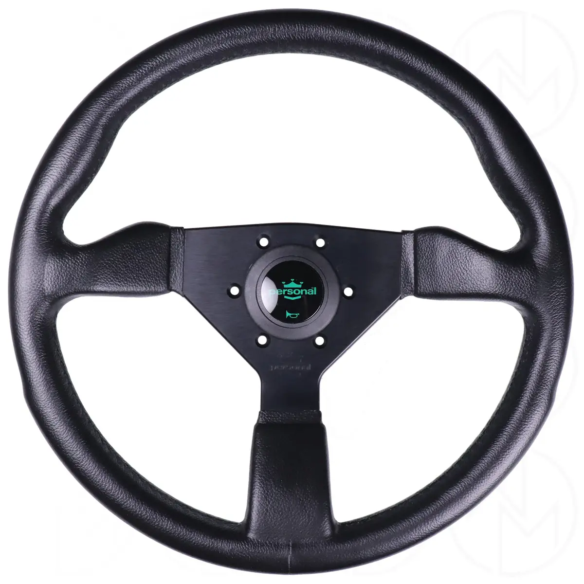 Personal Grinta P/U Steering Wheel - 350Mm Polyurethane W/Green Horn Button 1