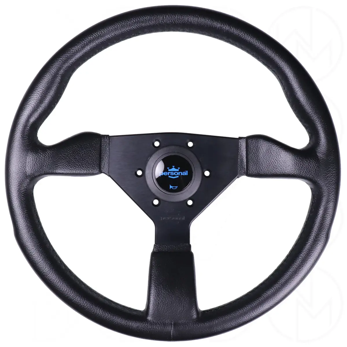 Personal Grinta P/U Steering Wheel - 350Mm Polyurethane W/Blue Horn Button 1