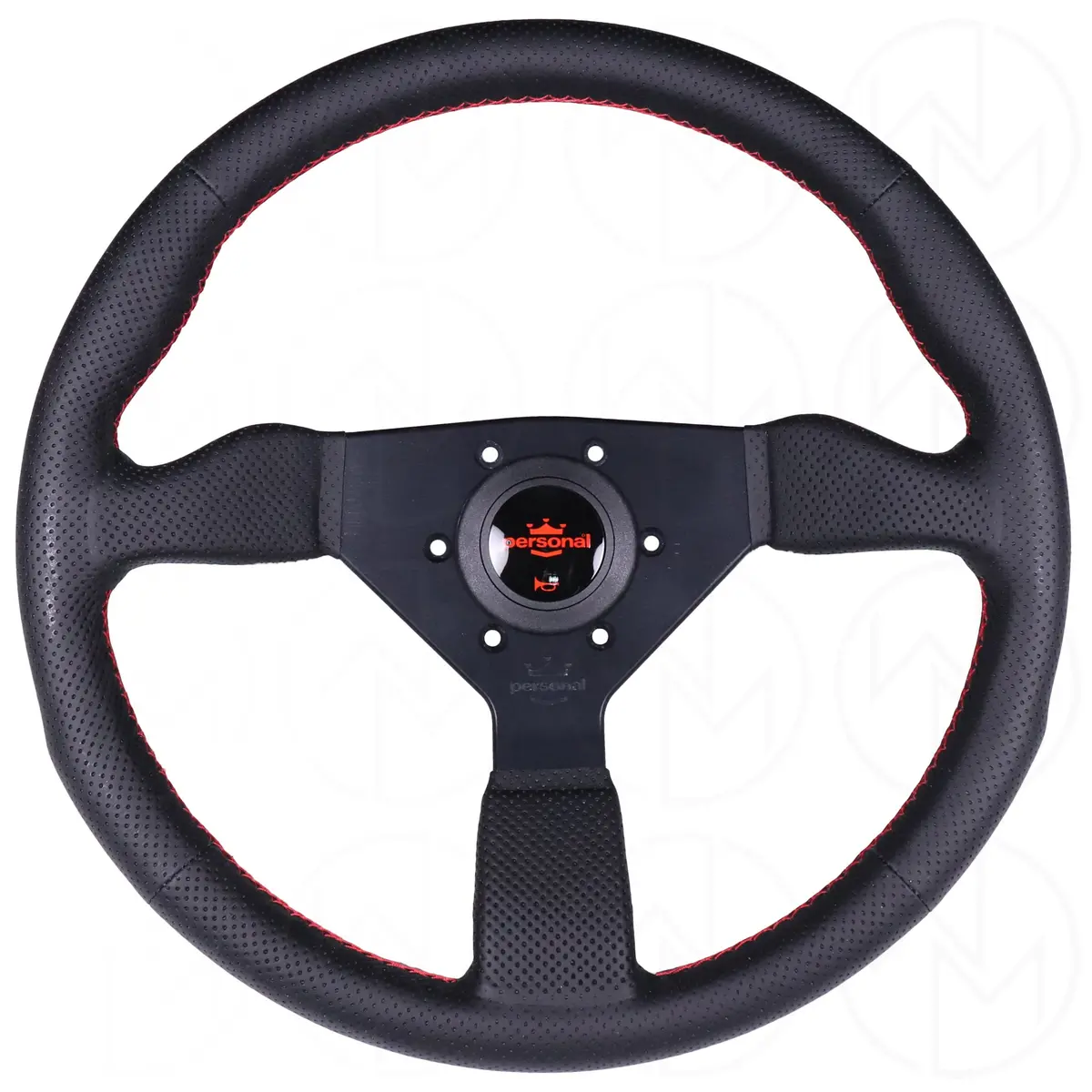Personal Grinta Steering Wheel - 350Mm Perforated Leather W/Red Stitch 1