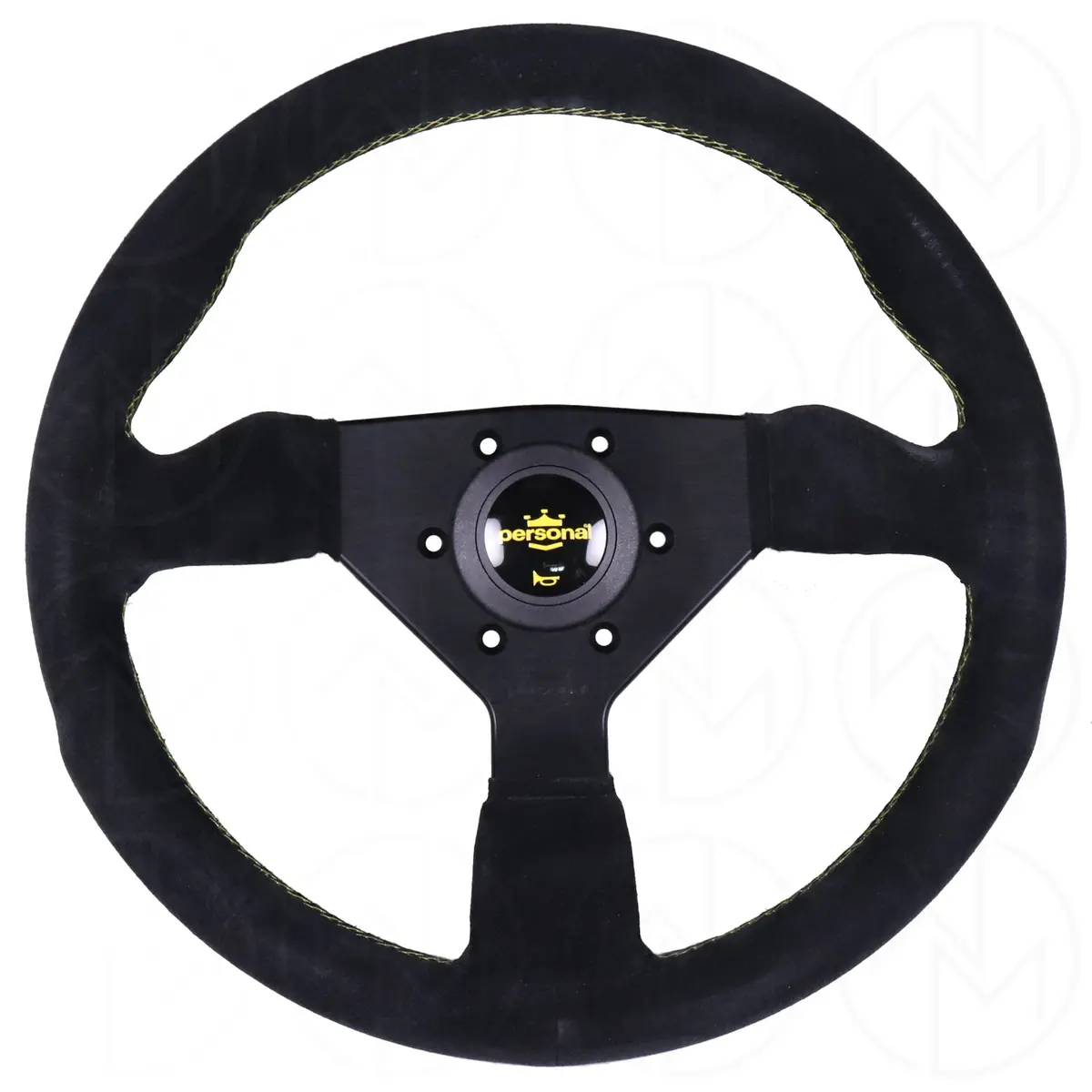 Personal Grinta Steering Wheel - 350Mm Suede W/Yellow Stitch 1