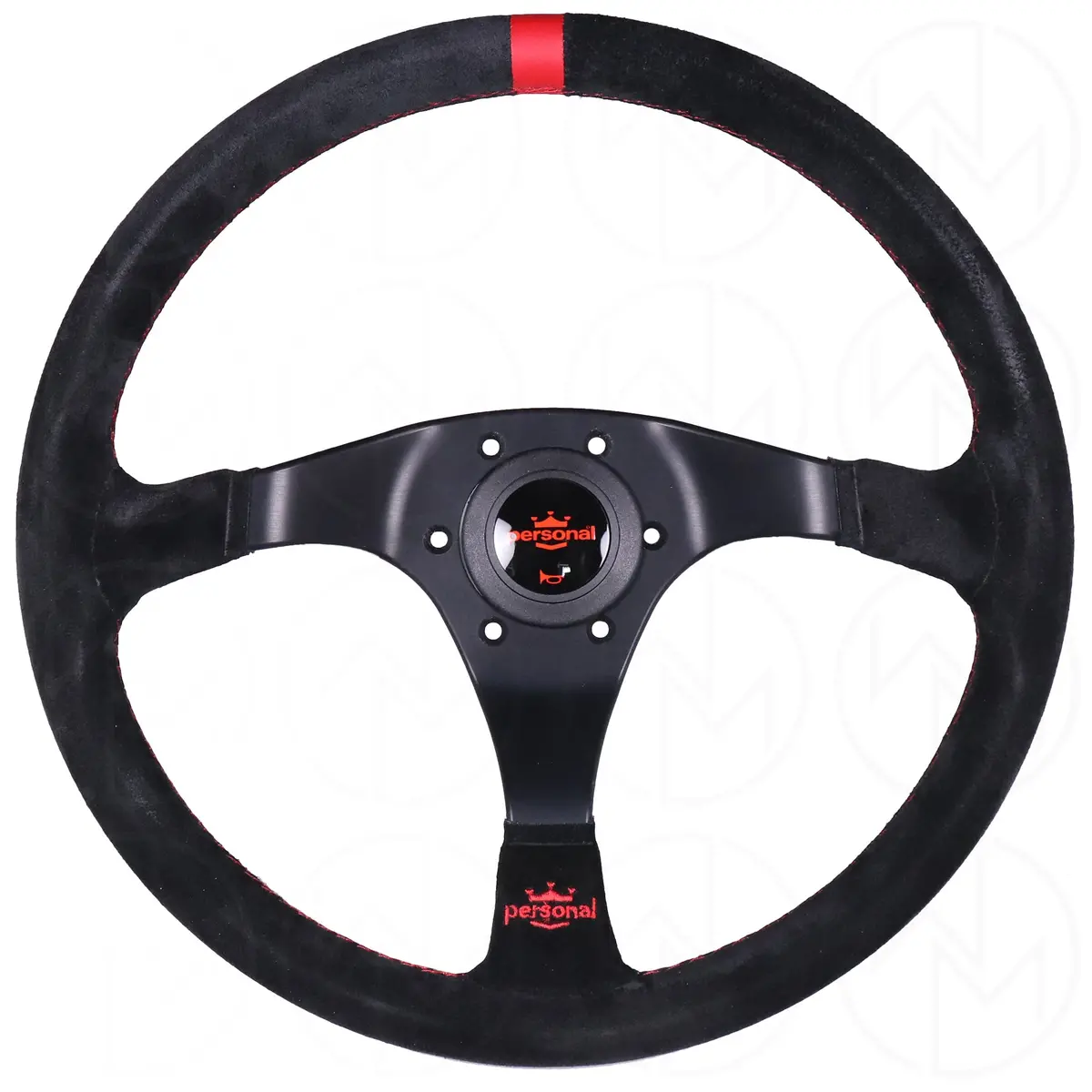 Personal Trophy Steering Wheel - 350Mm Suede W/Red Stitch 1
