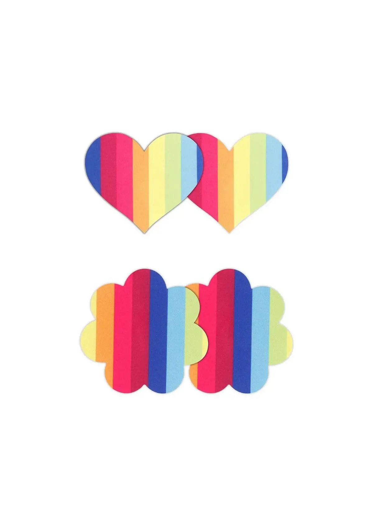 Pretty Pasties - Pride Heart & Flower - Rainbow - 2 Pair 1