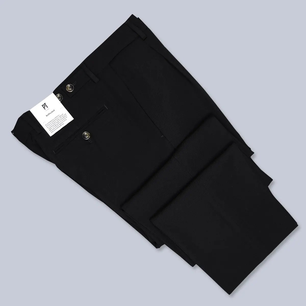 Black Gabardine Wool Mariner Trousers 1