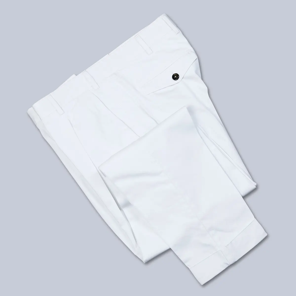 White Cotton Linen Casual Trousers 1