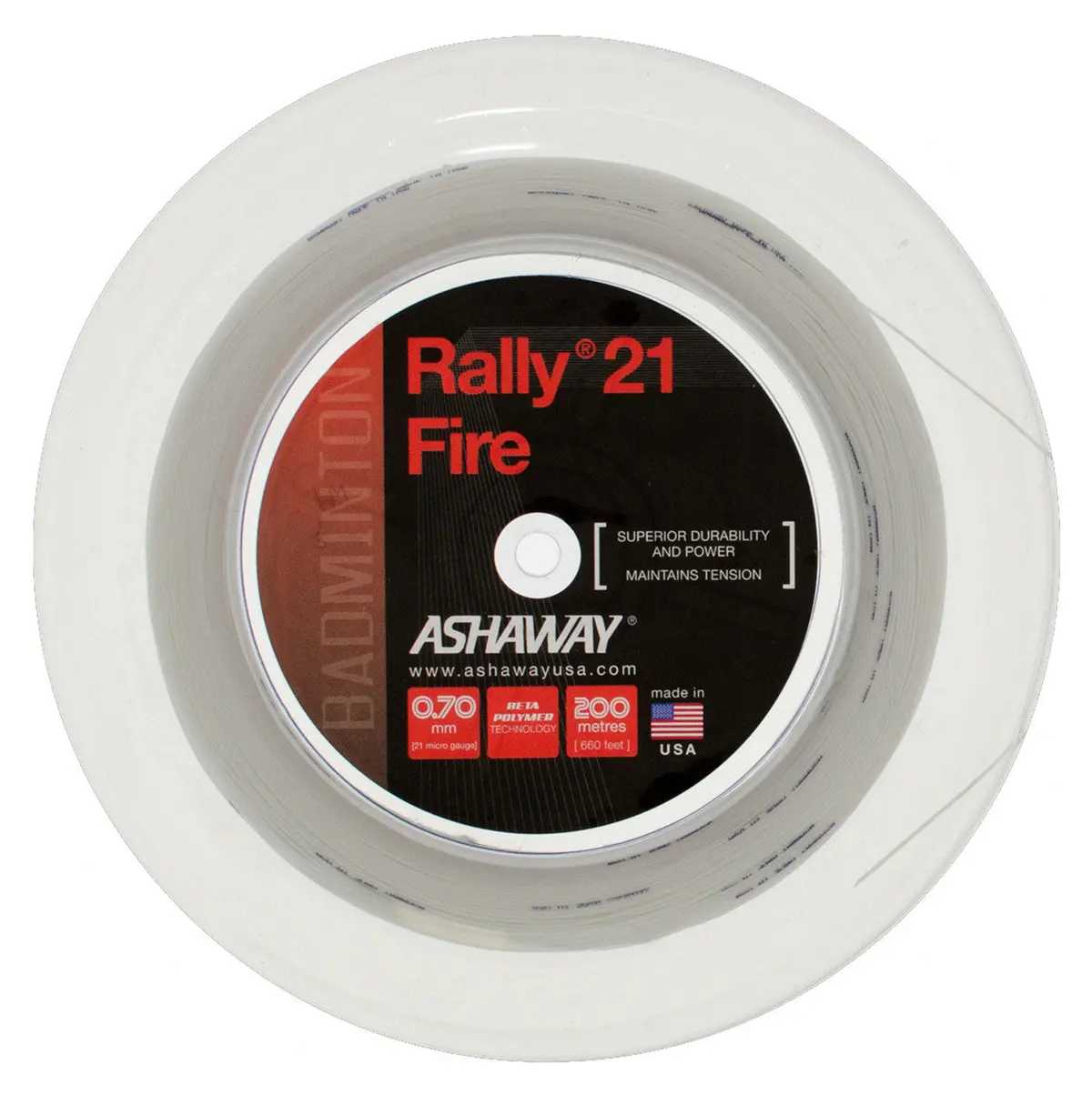 Ashaway Zymax Rally 21 Fire Badminton String Reel (200M) 1