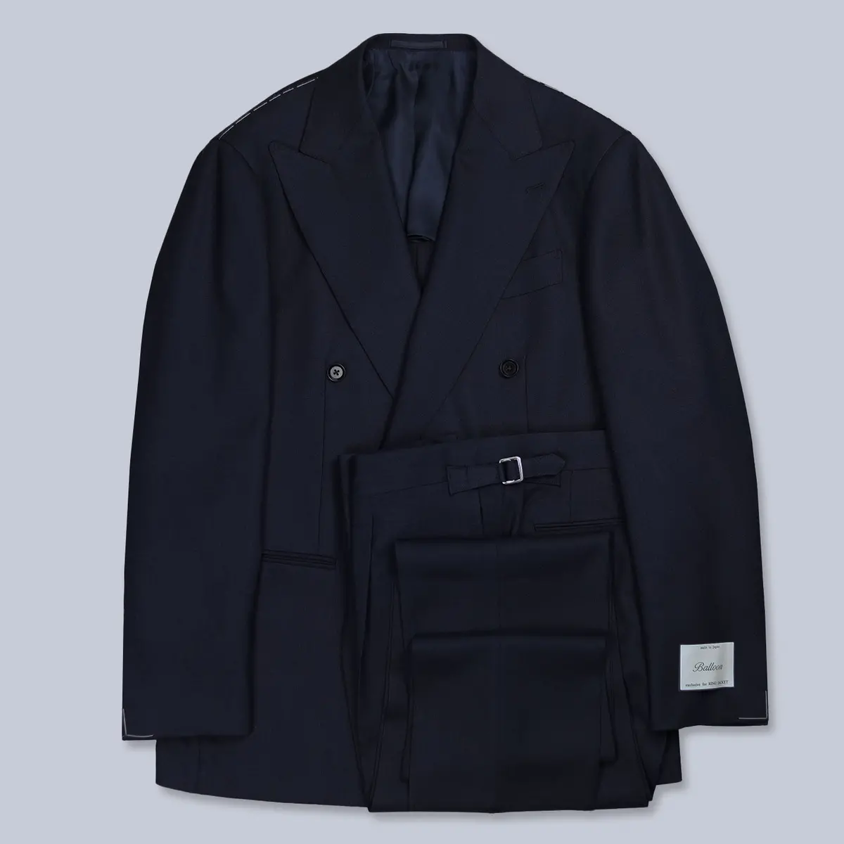 Navy Double-Breasted Balloon Suit 1